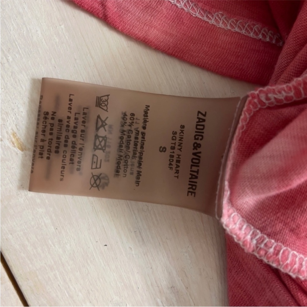 Zadig & Voltaire Paris Je Taime Skinny Heart T-shirt - Picture 3 of 4